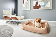 Laboni - Ortho Hundebett - GLAM SAND - Nachhaltig, Handarbeit aus Deutschland, orthopädisches Designerhundebett