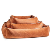 Laboni - CLASSIC Hundebett - BUFFALO CAMEL im Vintage-Leder-Look!