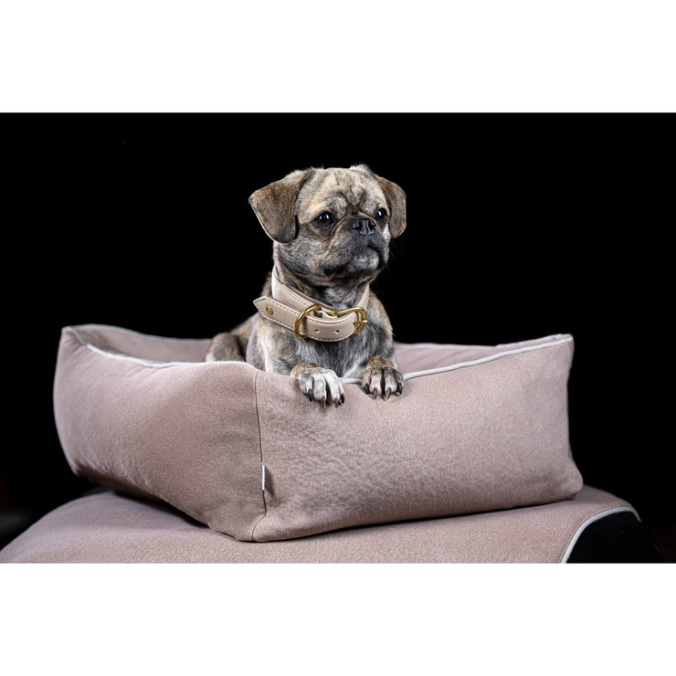 Laboni - CLASSIC Hundebett - BUFFALO CREME im Vintage-Leder-Look!