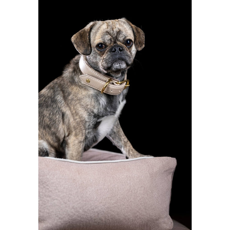 Laboni - CLASSIC Hundebett - BUFFALO CREME im Vintage-Leder-Look!