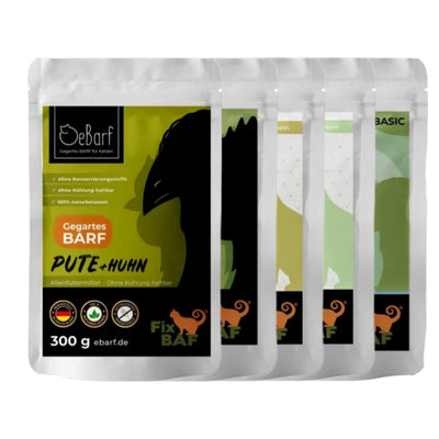 Fix-BAF® Naturfutter für Katzen - BARF gegart - Probepaket Geflügel gemischt by FeliCanis