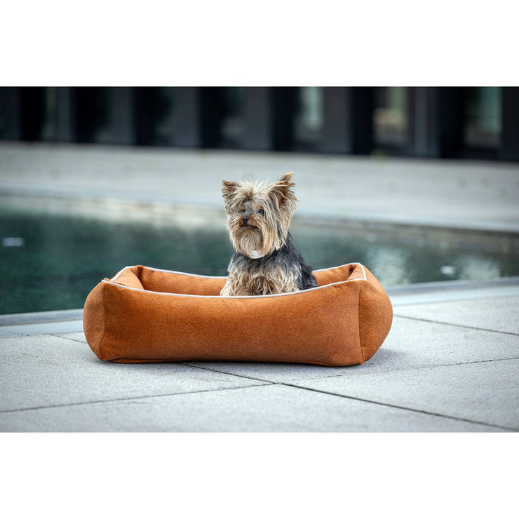 Laboni - CLASSIC Hundebett - BUFFALO CAMEL im Vintage-Leder-Look!