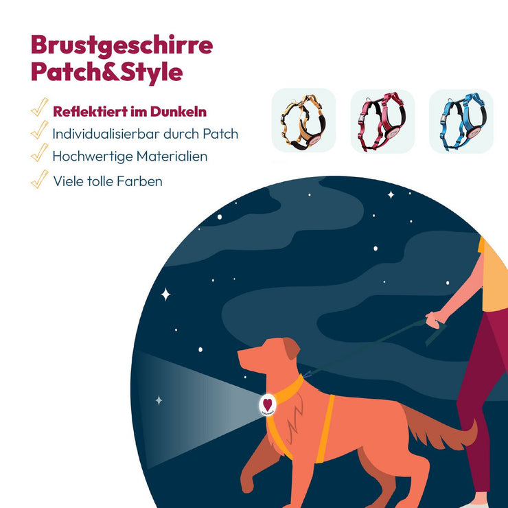 StyleSnout Brustgeschirr – Patch & Style in Rot