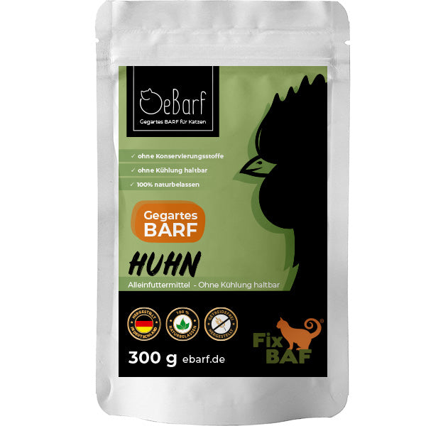 Fix-BAF® Huhn - gegartes BARF - Alleinfutter für Katzen, ebarf
