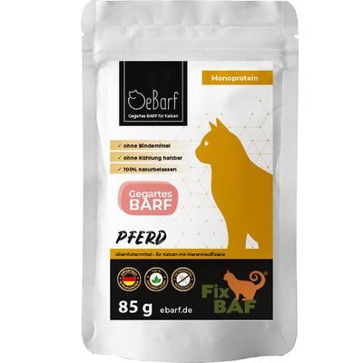 Fix-BAF® monoprotein Pferd - gegartes BARF für Katzen - ebarf.de